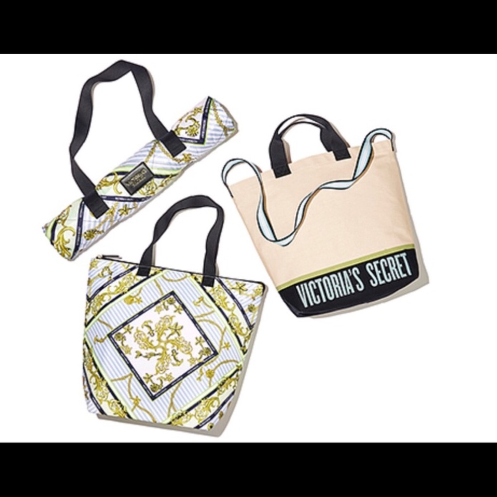 Victoria’s Secret bags and picnic blanket!